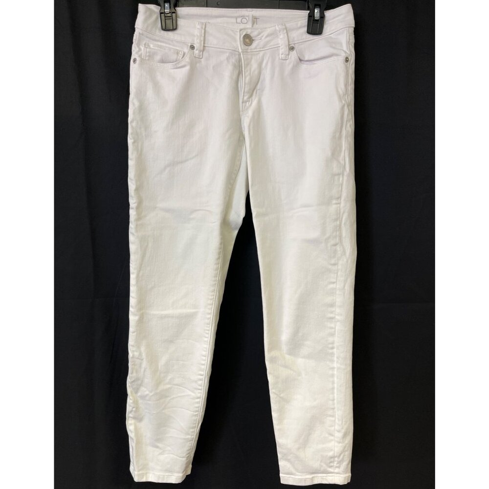 Ann Taylor Loft Women's White Jeans/Skinny Ankle Sz 26/2 SKU 4435